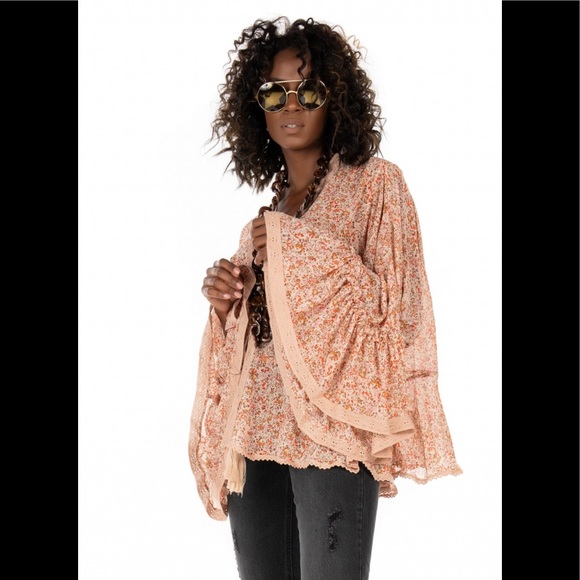 Free People Lola Kimono in Ochre - Picture 5 of 16